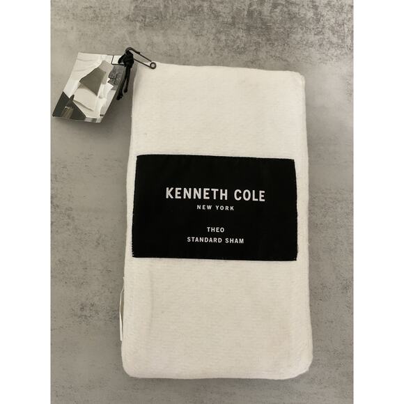 Kenneth Cole Theo Standard Sham White 20x26 Cotton Soft Modern Bedroom Case - Picture 1 of 4